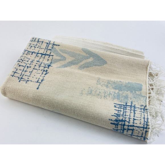 Covington TPSA Fabric Blue Tan Graphic Medium Heavy Graphic Abstract Screen Prin - Picture 6 of 6